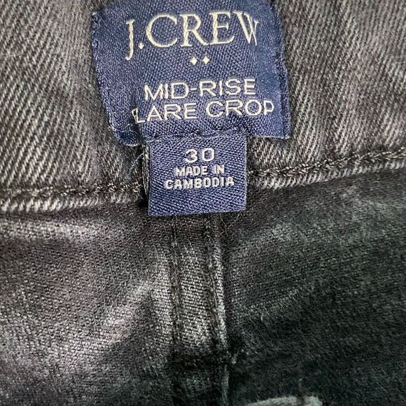 J. Crew Black Wash Mid Rise Crop Jeans - Picture 6 of 8